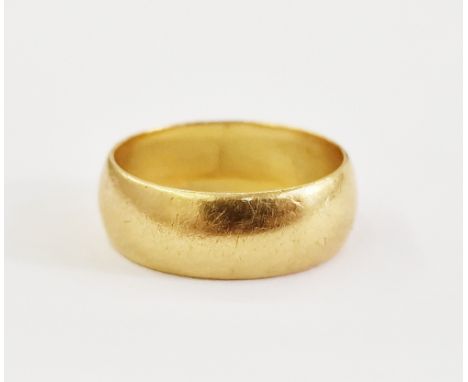 22ct gold wedding ring, plain, size E1/2, 3.7g approx.&nbsp;