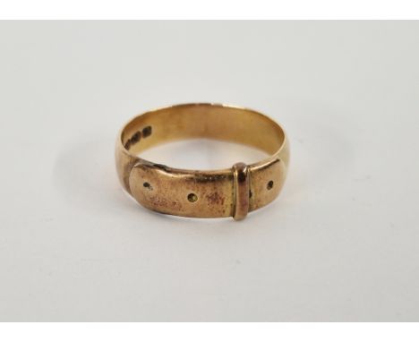 15ct gold belt pattern ring&nbsp;size R, 5.1g approx