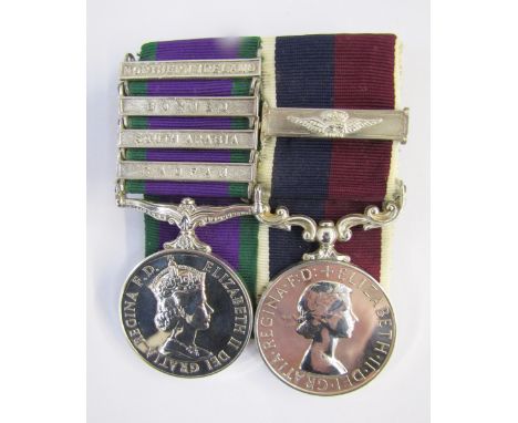 Two Queen Elizabeth II RAF medals, campaign service and for long service and good conduct, awarded to R G Hunter, 1943224, th