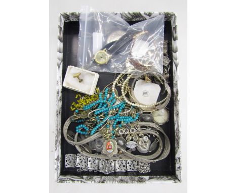 Quantity of assorted costume jewellery&nbsp;to include necklaces, brooches, bracelets, enamel and paste butterfly brooch, wat