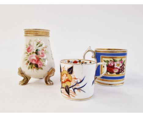 Two English porcelain early 19th century mugs&nbsp;including a Derby Imari example with iron-red crowned and crossed batons a