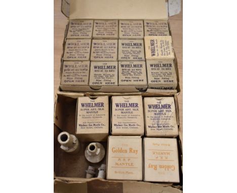 Two boxes of vintage gas lamp mantles fittings by The Whelmer in original box