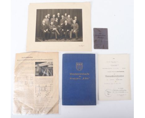 WW1/WW2 German Citation and Paperwork: WW2 German Panzer rgt black wound badge citation,  Large WW2 German army photo, WW1 ID