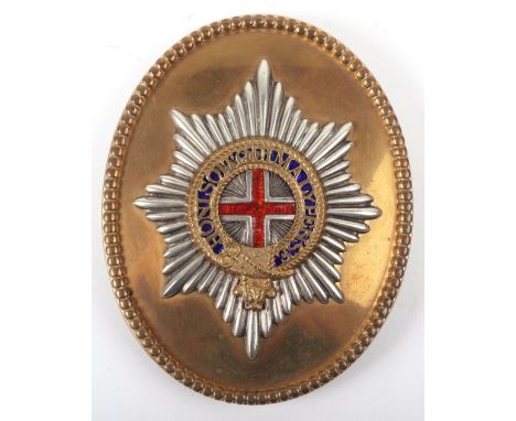 Georgian Style Coldstream Guards Officers Shoulder Belt Plate, finely made oval plate with beaded border and white metal and 