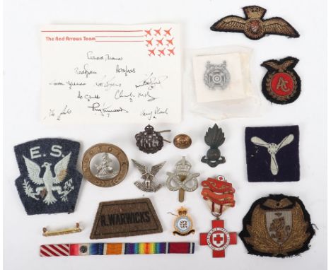 Mixed Military and Civil Badges: Norfolk helmet plate centre, SELOUS SCOUT badge,RFC officers collar badge, civil airline bad