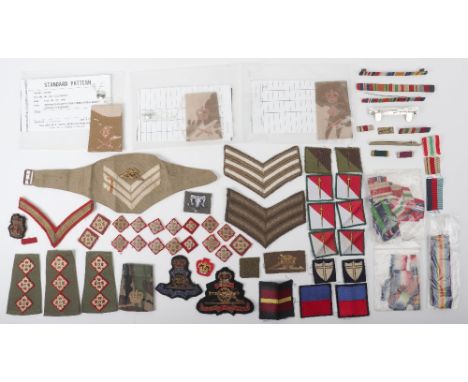 Selection of Mostly Royal Artillery Cloth Insignia, including various rank insignias, epaulette slides, rank pips, trade badg