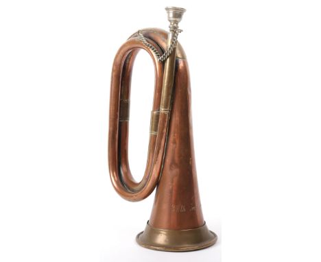 38th (High Wycombe) Company Imperial Yeomanry Bugle, copper and brass example complete with mouthpiece. Engraved to the centr