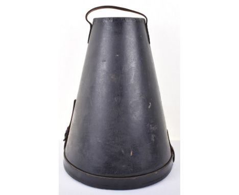 Imperial German Parade Pickelhaube Storage Box, being an original large type lined storage box with leather strap and brass s