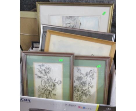A collection of framed prints and pictures etc
