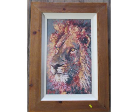 Rolf Harris, limited edition print on canvas, Sunset Lion, 24ins x 14ins