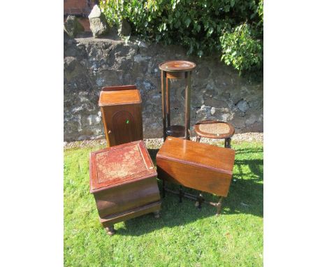 A collection of furniture to include, pot cupboard, boxed commode, jardini&egrave;re stand, table etc&nbsp;