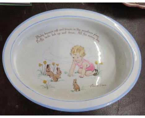 A Paragon babies oval feeding bowl, from the Nursery series, diameter 8.5ins