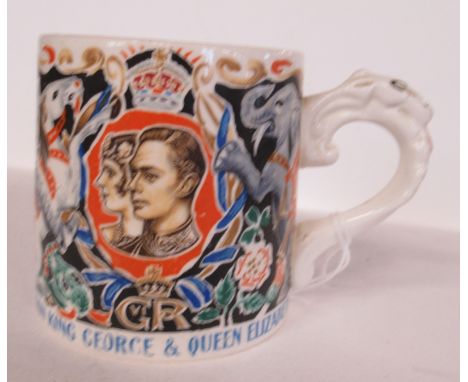 A Crown Ducal Dame Laura Knight King George and Queen Elizabeth coronation mug