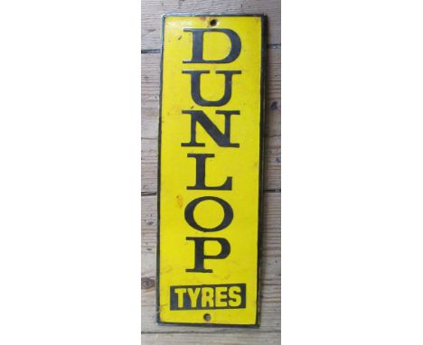A Dunlop Tyres enamel sign, 12ins x 4ins