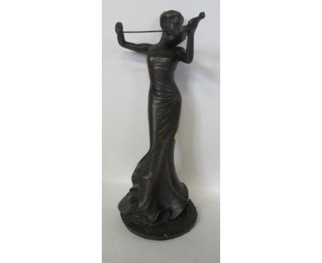 A Genesis Fine Art resin model, after Donaldson, of a woman playing a violin, height 12ins