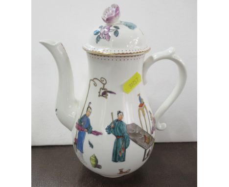 A Royal Worcester coffee pot, decorated in the Chinese Family pattern, height 8.5ins