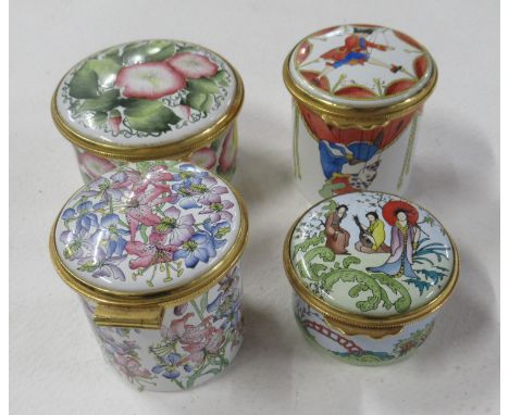 Four Kingsley enamelled trinket pots