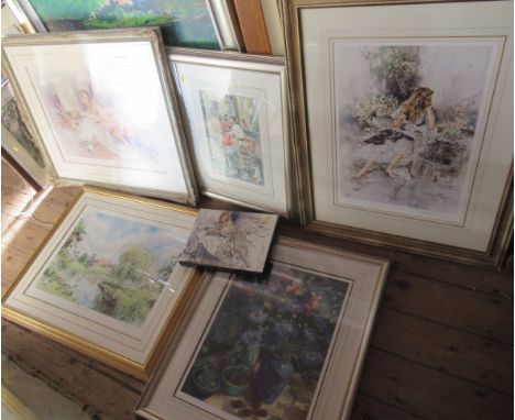 Four Gordon King colour prints, together with a folio book and a H K Whatmore print