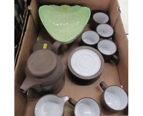 A Carlton ware lobster and leaf salad bowl, together with a Hornsea coffee set