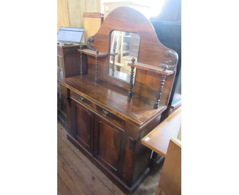 A Victorian walnut chiffonier, with mirror to the back, 41.5ins x 16.5ins, height 63ins
