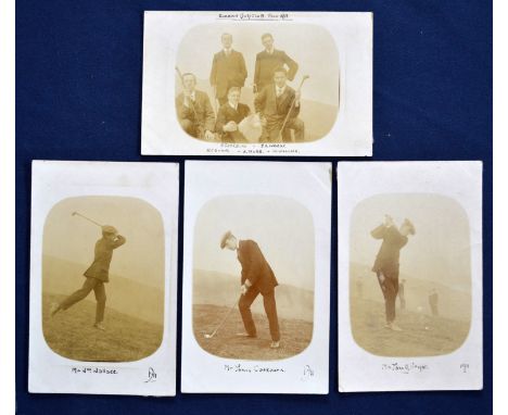 1916 Collection of early 20thc Dunedin Golf Club Team sepia photograph postcards (4) - all from 1911 to include a group shot 