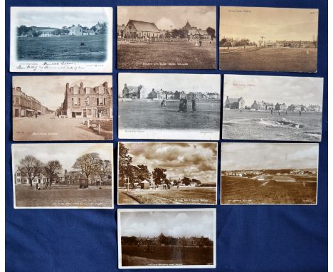 Interesting collection of Gullane Golf Courses, Players et al b&amp;w postcards from the early 1900s onwards (10) to include 