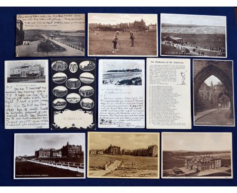 Interesting cross section of  St Andrews, Golf Links, and other views dating from 1900 onwards (12) to incl "The Links and Ne