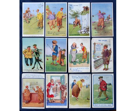 Good selection of various humorous coloured golfing postcards from the early 1900s onwards (12) artists include Donald McGill