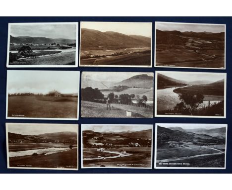 Interesting collection of early 20th century Royal Deeside, Ballater, Balmoral and Braemar golfing postcards (9) to include 5