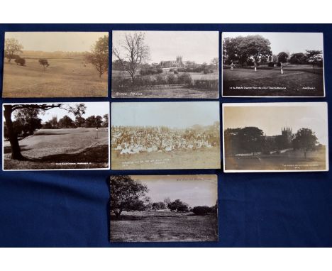 Interesting collection of early Hornsea Golf Links b&amp;w postcards (7) mostly before the move in 1908 to include various vi