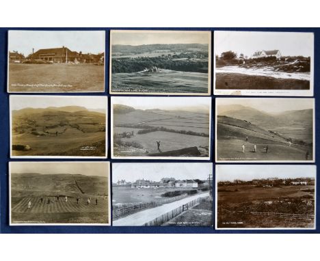 Collection of various early English Golf Links b&amp;w postcards from the early 1900s onwards (9) to include 4x Cockermouth a