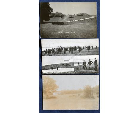 Collection of scarce English and Scottish "Missing Links" b&amp;w golfing postcards (3) to include a rare card featuring a co