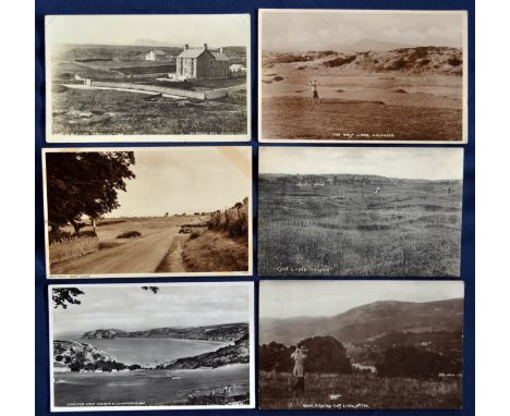 Collection of early Welsh Golf Links b&amp;w golfing postcards (6) to incl Dolgellau 5th Tee; 2x Holyhead; 2 Holywell and Hau