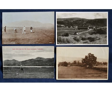 Scarce collection of Welsh "Missing Golf Links" b&amp;w postcards from the early 1900s onwards (4) to include 3x Fairbourne o