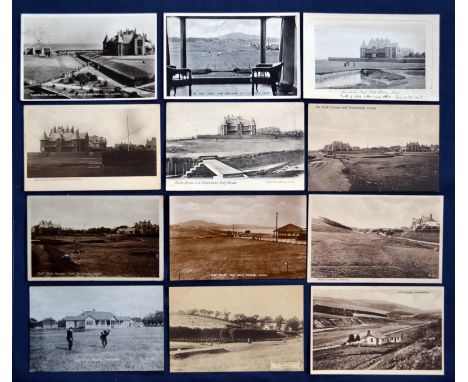 Interesting selection of early Scottish Golf Links b&amp;w postcards from the early 1900s onwards (12) to include 2x Hawick; 