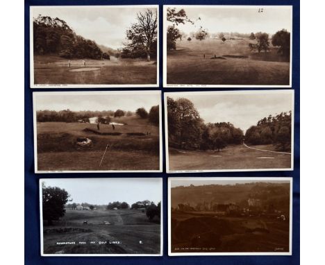 Interesting collection of English Golf Links b&amp;w postcards (6) to incl 5x Hawkstone Park (Salop where Sandy Lyle Open and