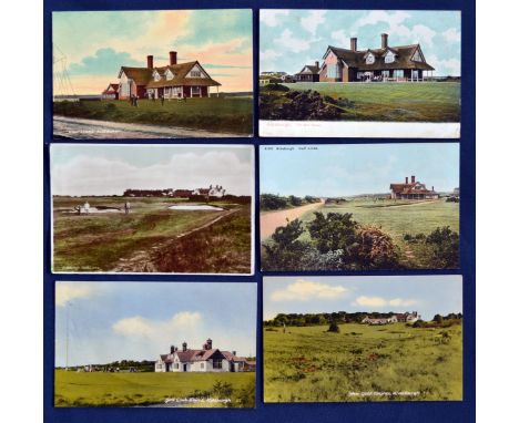 Collection of various Aldeburgh Golf Club coloured postcards covering the first half of the 20th century (6) to include vario