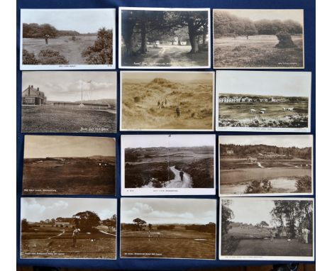 Interesting collection of early English golf club black and white postcards from the first half of the 20thc (12) to include 