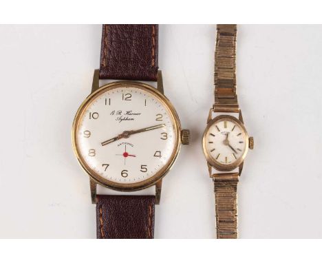 A Rotary Quartz 9ct gold oval cased lady's bracelet wristwatch, the signed silvered dial with gilt baton hour markers, the te