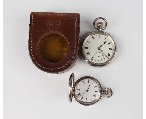 A silver cased keyless wind open-faced gentleman's pocket watch, the jewelled movement detailed S &amp; Co', the enamelled di