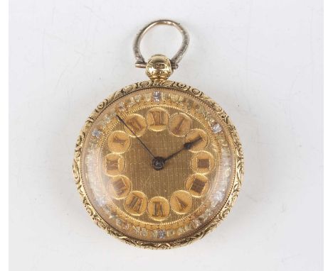 An 18ct gold cased keywind open-faced pocket watch, the gilt fusee movement detailed ‘Jas Johnson, London’, 18ct gold inner c