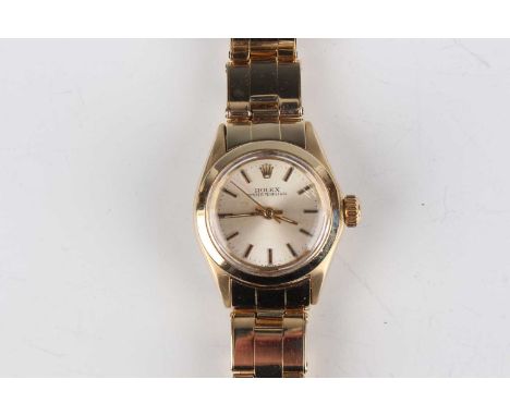 A Rolex Oyster Perpetual 14ct gold lady's bracelet wristwatch, Ref. 6619, circa 1971, with signed and jewelled 1161 caliber m