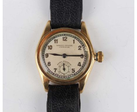A Rolex Oyster Imperial 18ct gold circular cased gentleman's wristwatch, Ref. 2574, circa 1935, the jewelled movement detaile