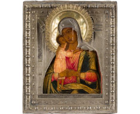 AN ICON SHOWING THE MOTHER OF GOD 'SEEKING OF THE LOST' WITH RIZA Russian, early 19th century (icon), Russian, early 19th cen
