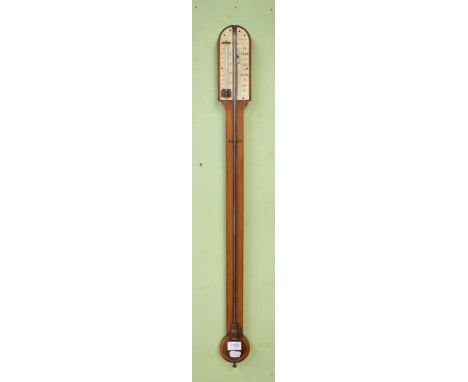 A mahogany stick barometer, the single ivory vernier dial signed T. B. Winter, Optician, Newcastle on Tyne, circa 1870 