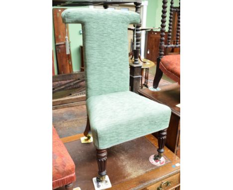 A 19th century prayer chair with reeded legsThe stick stand has natural gaps/splits in the construction, moulded top and base