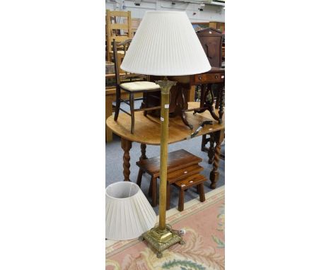 A brass standard lamp 