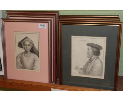 After Holbein, a set of eight portrait engravings 