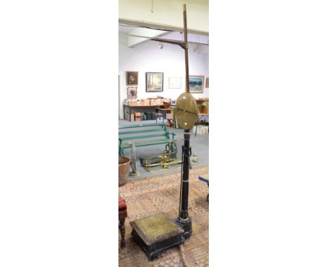 A 19th century Salter's weighing scales, with integral height measuring stick