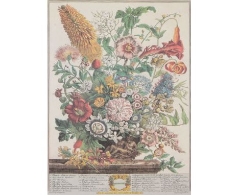 A set of twelve 'Months of Flowers' prints after coloured engravings by H. Fletcher, from works by Pieter Casteels (1684-1749